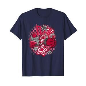 Nba Houston Rockets Psychedelic Basketball Collage T-Shirt